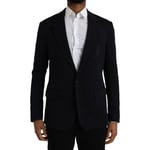 DOLCE & GABBANA Blazer Noir En Laine À Un Bouton Pour Homme IT44/US34/XS 2330USD