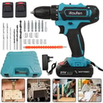 Cordless Drill Driver Set 21V Li-Ion Battery Electric Combi Screwdriver Kit UK