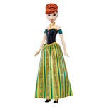 Mattel Disney La Reine des Neiges Poupée Anna Chantante, Tenue du Film Inclue, Version Allemande, À Collectionner, Jouet pour Enfant de 3 Ans et Plus, HMG41