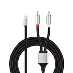 ENJOY-UNIQUE RCA Audio AUX Cable 6.6FT/2M RCA to Lightnin Stereo Y Splitter Adapter Cord Compatible with iPhone 14 13 Pro Max 13 Mini 12 11 for TV, DJ Speaker, Stereo Amplifier, Home Theater