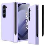 AICase pour Galaxy Z Fold 5 Coque Original Intégré Protecteur d'écran avec Porte-Stylo S 360 Coque de Protection Intégrale pour Samsung Galaxy Z Fold 5 5G Coque 2023 Violet Clair