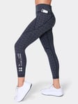 Sweaty Betty Power 7/8 Gym Leggings, Black Chain Reflective Print