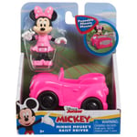 Disney Just Play Junior Minnie Mouse Kit de Jeu composé d'une Figurine Mobile Minnie et d'une Voiture Rose, à partir de 3 Ans