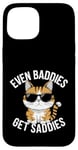 Coque pour iPhone 15 Even Baddies Get Saddies Cat Confident Girl Trendy Citation