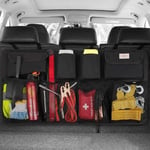 SURDOCA® Organisateur de Voiture Rangement Voiture 4ème gène [Super capacité-XL] Organiseur Voiture, accessoires voiture intérieur Avec filet élastique, Coffre Rangement Voiture, Noir