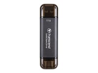 Transcend Esd310c - Ssd - 512 Gb - Ekstern (Bærbar) - Usb 3.2 Gen 2X1 (Usb-C Kontakt) - Svart