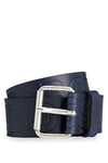 BOSS Mens Serge Sz40 Italian-leather belt with logo-print strap