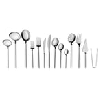 Karaca Carmelo 91-Piece Silver Cutlery Set for 12 People - Stainless Steel Knife Fork Spoon Set with Utensil Set, Kitchen Silverware Knives and Forks Set