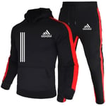 2-delat herr tracksuit 2024 höst vinter jogging sportkläder set sweatshirts hoodies jackor och träningsbyxor herrkläder black XXXL