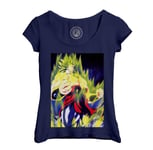 T-Shirt Femme Col Echancré Broly Super Saiyan Dragon Ball Anime Manga