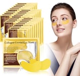 URAQT 24K Gold Powder Masque Pour Les Yeux CollagèNe, 30Pcs Gold Under Eye Treatment Masks, anti-rides et hydratant, Anti-Rides, Les Yeux GonfléS, Soins De La Peau, Hydratant