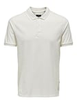 ONLY & SONS Men's Onstravis Slim Washed SS Polo Noos T-Shirt, Cloud Dancer, M