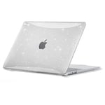 EooCoo Coque Compatible avec MacBook Air 15 Pouces 2023 2024 (M2 A2941 M3 A3114) avec Touch ID et 15,3" Retina Display, Mac Air Protection Étui Rigide en Plastique - Transparent Scintillant