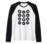 Retro Vinyl Record LP Music Art, DJ Musician Style Graphic Raglan Baseball Tee