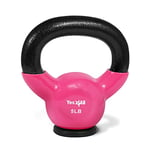 Yes4All SAT4 Vinyl Coated Cast Iron Kettlebell with Protective Rubber Base, Kettle Bell Weights Set - Multicolor Kettlebells, Pink, 2.2 kg