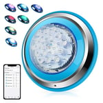 Asenna suoraan vedenalainen 12 W 12 V LED upotettava uima-allas 18 * 3 W RGB LED-sirut vedenalainen valo Bluetooth APP Ohjaus allasvalot IP68 vedenpitävä 32 valotehostetta