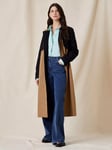 Great Plains Spring Cotton Trench Coat, Dark Sand Black