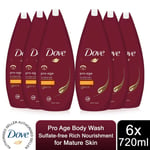 Dove Pro Age Body Wash Sulfate-free Rich Nourishment for Mature Skin, 6x720ml