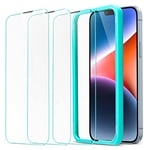 ESR Tempered-Glass Compatible with iPhone 14 Screen Protector and iPhone 13/13 Pro Screen Protector, with Easy Installation Frame, Military-Grade Protection, Ultra Tough, Scratch Resistant, 3 Pack