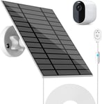 Panneau solaire 6 W compatible avec Arlo Pro 3/Pro 5S/Ultra/Ultra 2, chargeur d'énergie solaire pour caméra Arlo avec voyant lumineux, câble de 4 m, panneau solaire IP66 résistant aux intempéries