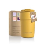 LARS NYSØM Thermo Coffee Mug-to-go 380ml | Tasse de voyage 0.38 litre avec isolation | Tasse thermique étanche en acier inoxydable pour le café et le thé (Mustard Yellow, 380ml)