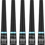 Rimmel Scandaleyes Exaggerate Waterproof Eye Liner – 003 Black *PACK OF 5*