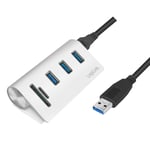 USB3.0 3-ports hub + minnekortleser