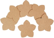 Country Love Crafts Flower Shaped Coaster Wooden Craft Blanks, Light Brown