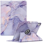 FINTIE Coque pour iPad Pro 13 Pouces 2024 M4 (A2925 / A2926 / A3007) - [Rangement de Stylet] Coque Rotative à 360° Étui Pivotant, Housse Veille/Réveil Automatique, Marbre Lilas