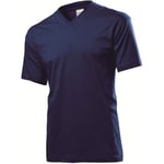 Stedman Classic V-Neck Men T-shirt Marine bomull Medium Herre