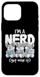 Coque pour iPhone 16 Pro Max Bunny I'm A Nerd Get Over It Nerdy Geek Rabbit Reading Gamer