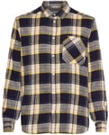 Knowledge Cotton Apparel Men's Loose Checked Shirt Blue Stripe, L