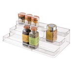 iDesign 64140Eu Linus Étagère à Épices, Support à Épices Extensible en Plastique pour L’Armoire de Cuisine, Plastique, Clear, 66.7 X 24.1 X 10.4 cm