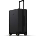 LEVEL8 Valise Cabine Élégant Micro Diamant Structuré Design Bagages Cabine Trolley Rigide Valise Moyenne avec 4 roulettes Doubles Pivotantes et Serrure TSA, 66x44x26CM, 65L, Noir