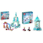 LEGO ǀ Disney Princess Elsa’s Frozen Castle Buildable Toy for 4 Plus Year Old Girls and Boys & Disney Princess Anna and Elsa's Magical Merry-Go-Round, Frozen Castle Inspired Playset