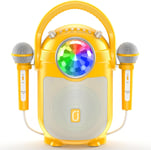 Machine de Karaoké pour Enfants,Système de Karaoke Bluetooth Portable avec 2 Microphones et Lumières LED,Karaoké Enceinte Parfait idee Cadeau Enfant.[Y536]