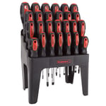 26-Piece Screwdriver Set with Wall Mount, Stand, and Magnetic Tips - Phillips, Slotted, Pz, and Star Screw Tips by Stalwart (Black)