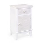 Commode en mdf avec une porte et un tiroir Blanc charlene 40x32x h69,5 cm