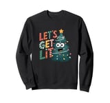 Let's Lit Funny Cute Green Christmas Tree Lights Sweatshirt