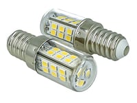 LEDLUX 2 pièces de lampes à LED E14 DC 12V 24V 4W blanc pour cimetière signalisation lumineuse camions bateaux photovoltaïques [Classe d'efficacité énergétique A] (3000k)