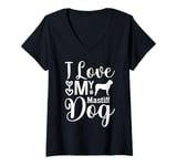 Womens I Just Love Mastiffs, Mastiff Dog Lover, Loves Dogs V-Neck T-Shirt