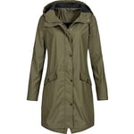 HANGON Hiver Femmes Veste Mode Automne Solide Veste de Pluie Extérieure Plus Imperméable à Capuchon Imperméable Coupe-Vent Manteaux Vestes Famale M Vert