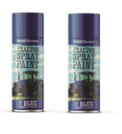 2x 400ML TRACTOR TOUCH UP & REPAIR SPRAY PAINT F BLUE COLOUR QUICK DRY