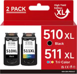 Atopink 510 511 Xl Cartouches D'Encre Remanufacturées Pour Cartouches Canon Pg-510 Cl-511 Noir Et Couleur,Canon Pg-510Xl Cl-511Xl Pour Pixma Mp280 Mp495 Mp230 Mp250 Ip2700 Mp252 Mp270 Mp240 Mp490