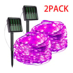 (20M 200LED2PC vaaleanpunainen)Joulu aurinkolamppu LED uudenvuoden valonauhat Fairy vedenpitävä ulkona lomajuhliin Garlands Garden Decor 42M