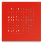 QLOCKTWO Earth 90 Red Pepper Wall Clock