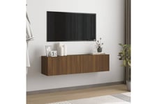 TV-benk brun eik 120x30x30 cm konstruert tre - Brun & mediabenk