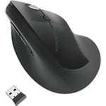 Kensington Pro Fit Wireless Mouse Ergonomic Vertical K75501EU Optical For Right-Handed Users USB-A Nano Receiver Black