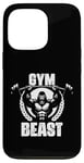 Coque pour iPhone 13 Pro Gym Beast Gorilla Haltérophilie Citation Gym Fitness