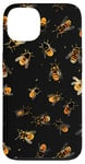 Coque pour iPhone 13 Accessoire pour téléphone sur le thème des abeilles roses et noires